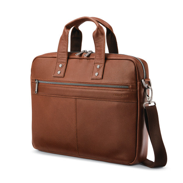 Samsonite Classic leather Slim Brief Cognac