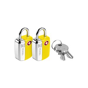Go Travel Key Lock Twin Padlocks TSA (Yellow)