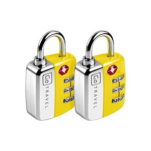 Go Travel TSA Combi Twin Padlocks (Yellow)