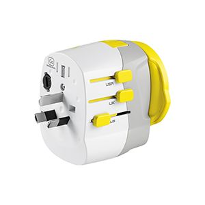 Go Travel Worldwide Adaptor + Twin USB-A