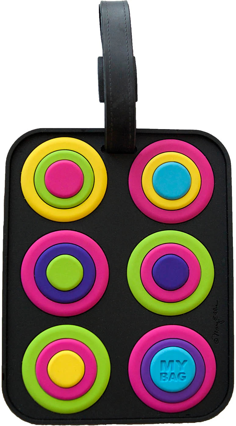 Fifth Avenue Manufacturers Circles Black Luggage Tag
