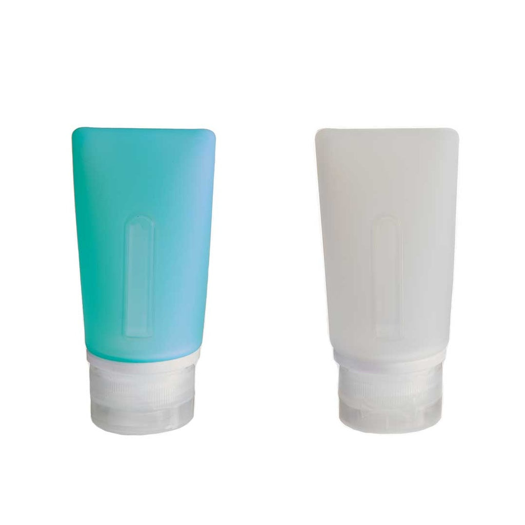 Talus Smooth Trip Silicone Travel Bottles 2 oz 2 Pack Peach/White