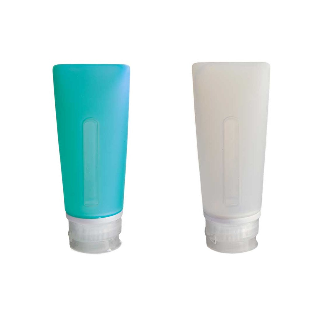 Talus Smooth Trip Silicone Travel Bottles 3 oz 2 Pack Peach/White